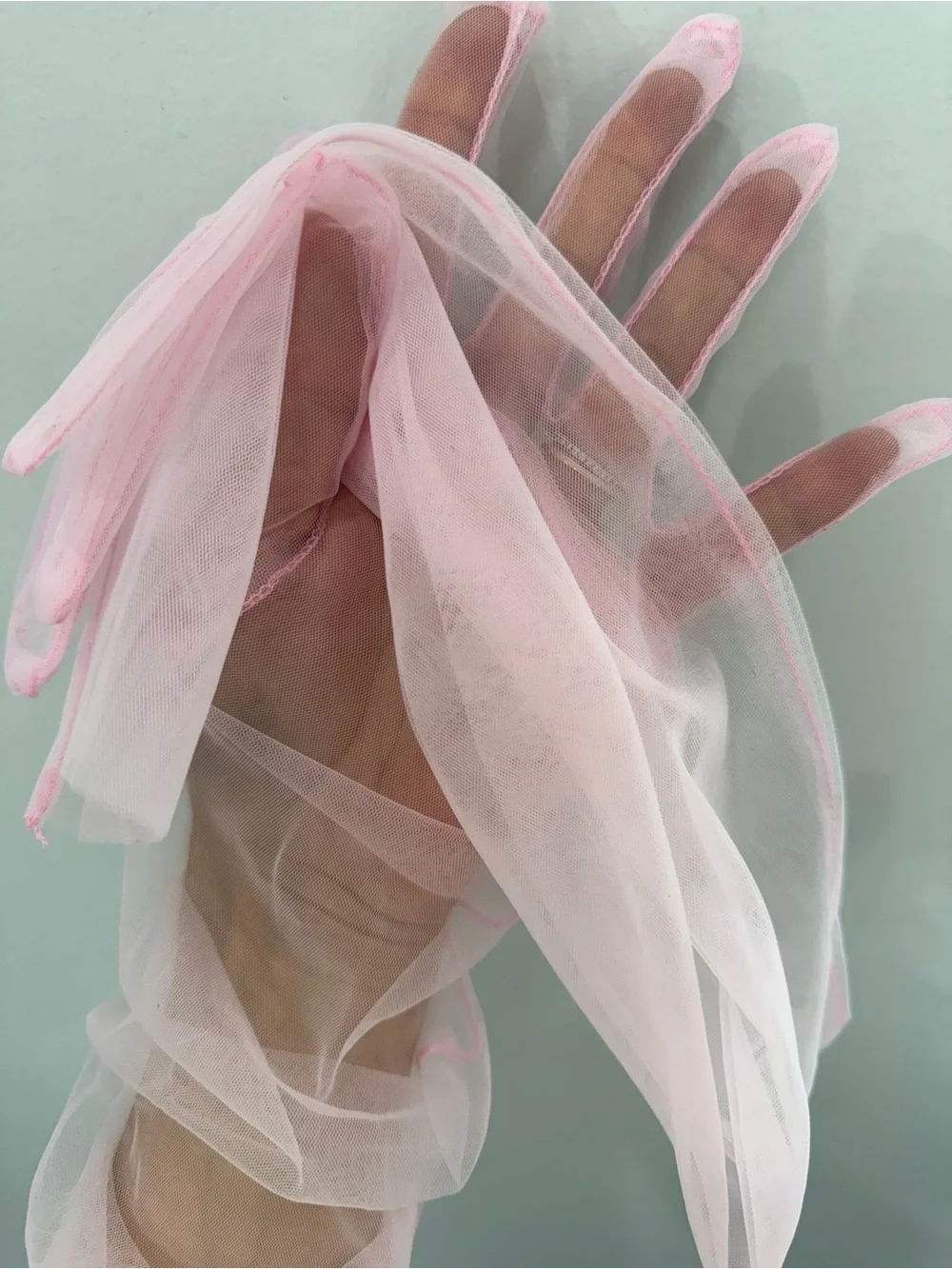 Sheer Balet Pink Opera Gloves